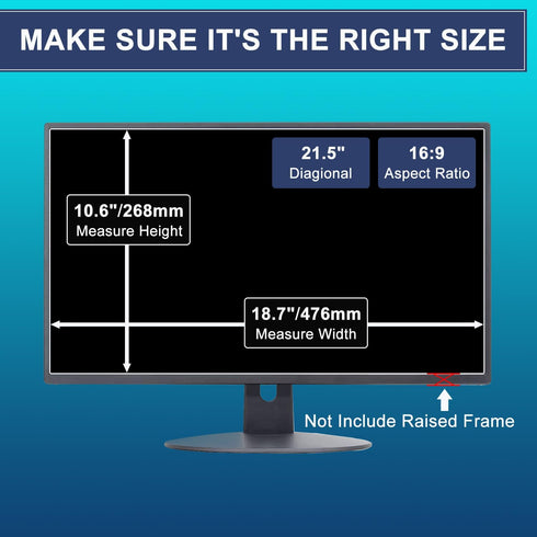 21.5" Anti Blue Light Anti Glare Screen Protector for Dell/HP/Acer/ViewSonic/ASUS/Aoc/Samsung/Sceptre/LG Diagonal 21.5" 16:9 Standard/Curved Monit...
